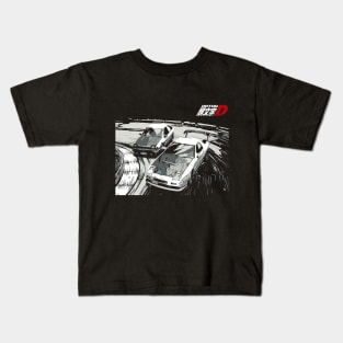 initial d drift tandems Corolla AE86 vs FC RX-7 Kids T-Shirt